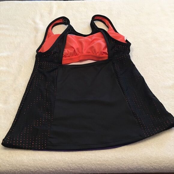 Nike multi colored Small tank top Razorback black purple orange lightly padded - Picture 3 of 5